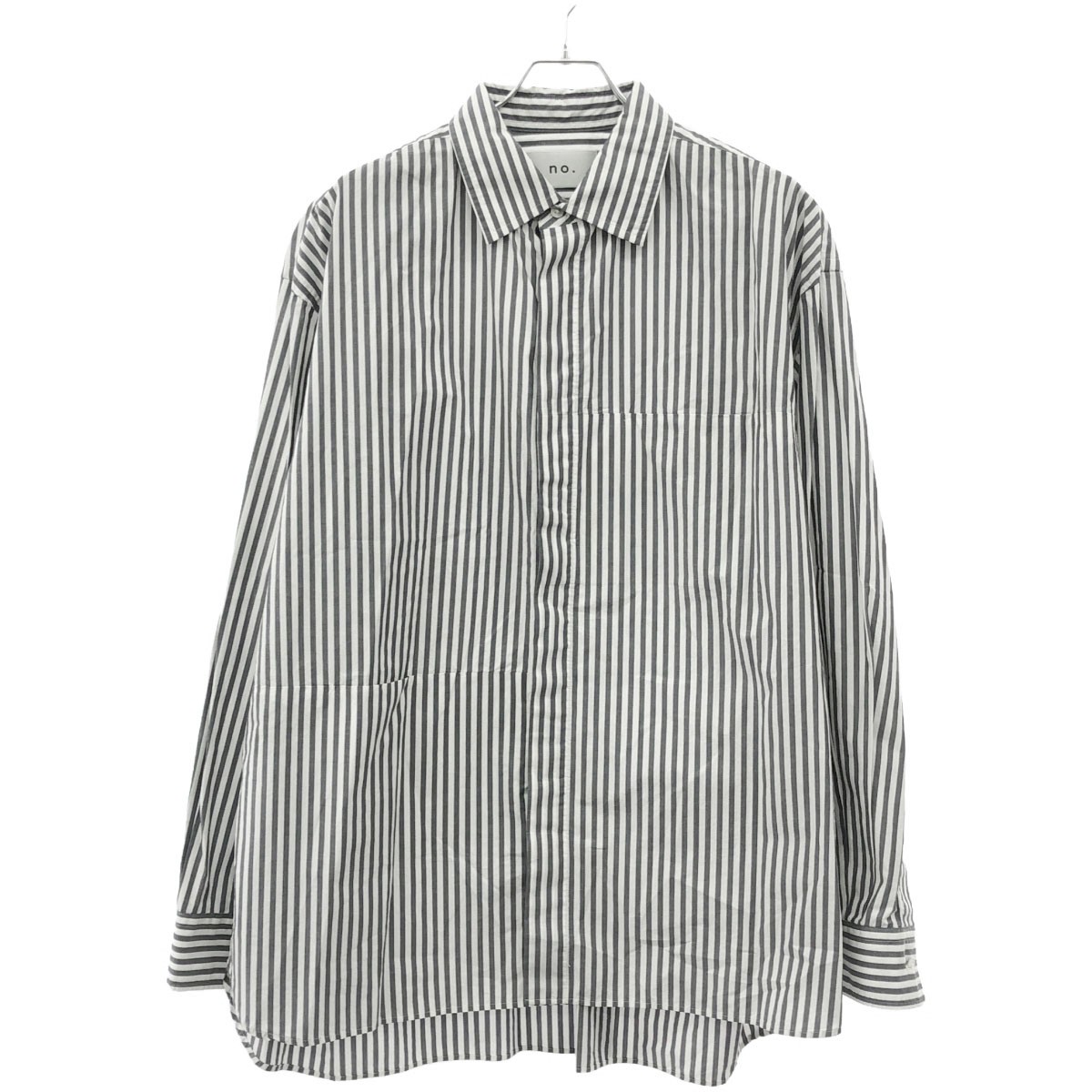 樂天商城 - no. ナンバー 22AW FLY FRONT STRIPE SHIRT ストライプシャツ 22-FW-SH-01 ホワイト×ブルー系 F 【中古】 ITCI53XUXK2S