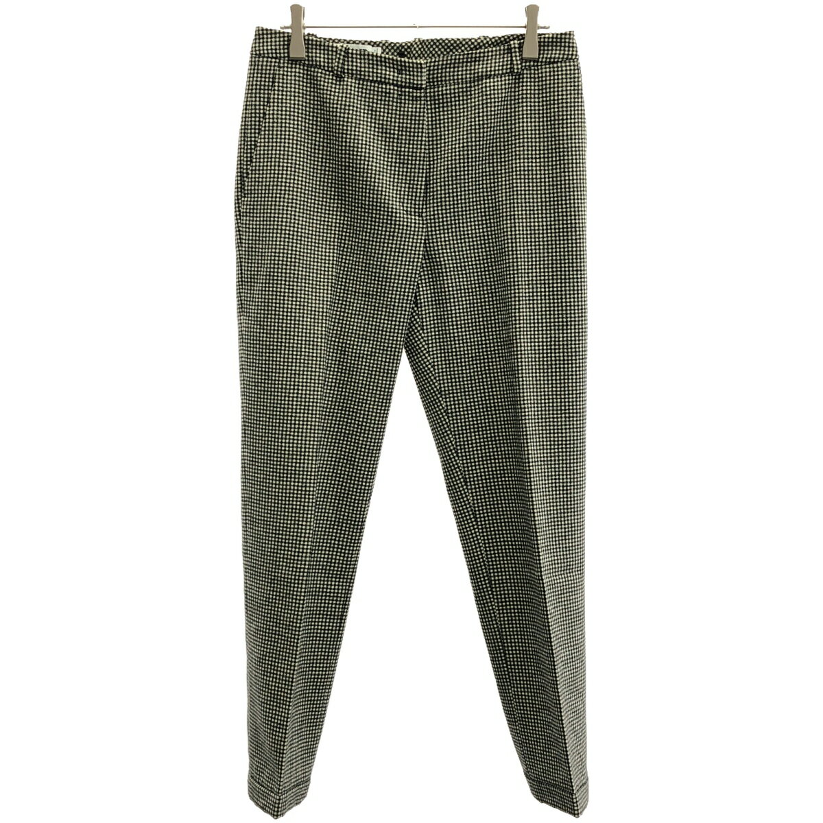 JIL SANDER ジルサンダー 12AW チェック柄ウールスラックスパンツ HW300100 ブラック×ホワイト 34 【中古】 IT2OJ2GEKRM8