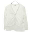 noir kei ninomiya ノワール ケイ ニノミヤ 23AW 綿ポンチ×チュールカーディガン 3L-T001 ホワイト XS 【中古】 ITC7XSZLL6HC