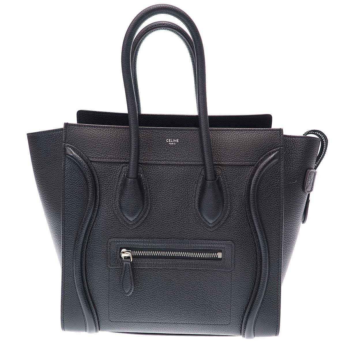 CELINE セリーヌ ラゲージ マイクロショッパー ハンドバッグ 189793DRU 38NO E-AT-1201 ブラック 【中古】 ITTG1A43E99O