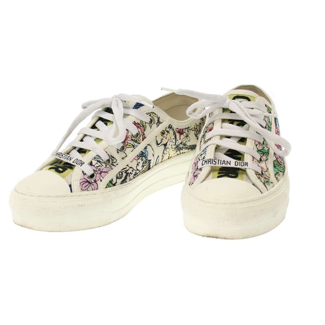 Christian Dior クリスチャンディオール WALK'N'DIOR ウォーキンディオール エンブロイダリーローカットスニーカー DC0222 ホワイト系 35 【中古】 IT9VM5U8MY8A