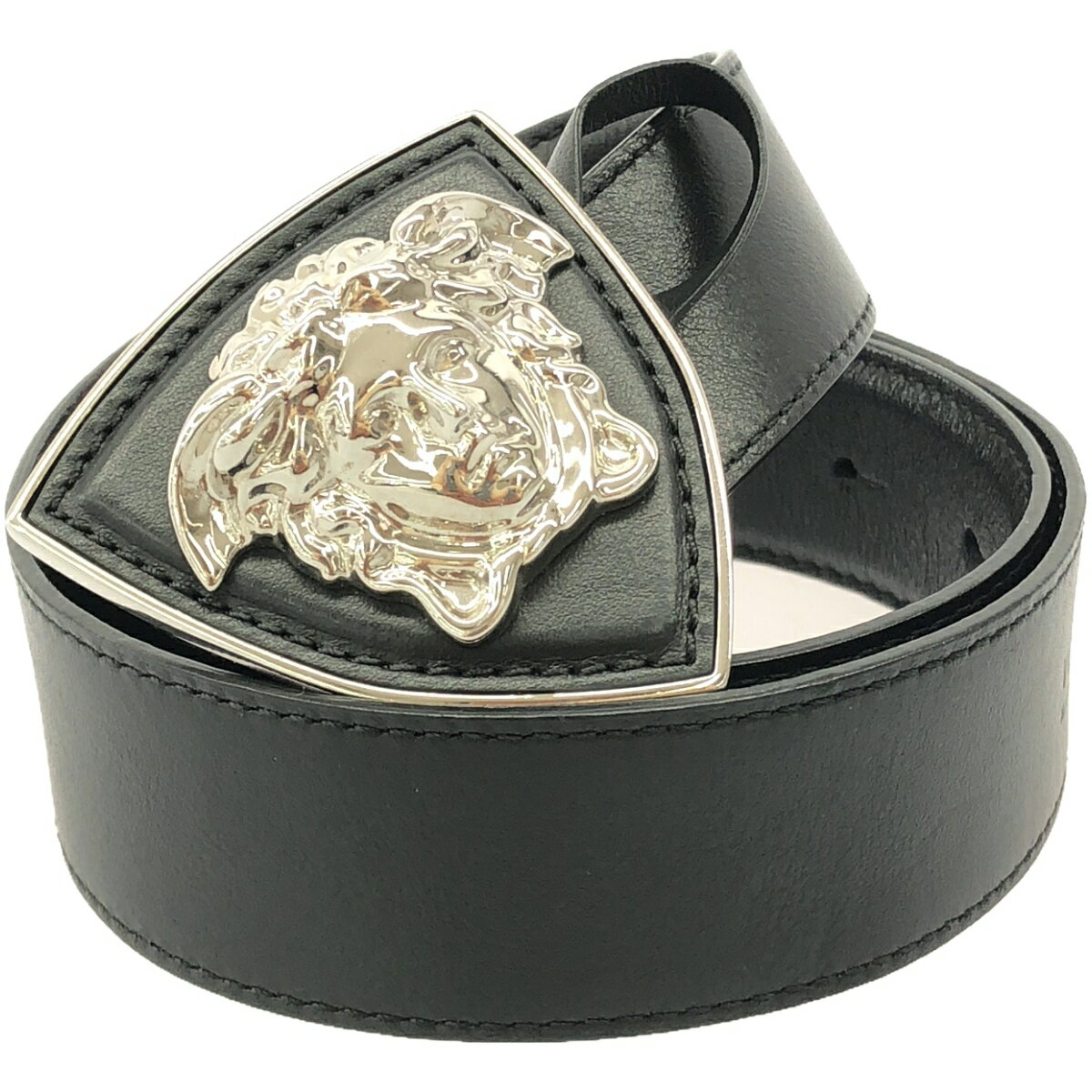 VERSACE ヴェルサーチ メデューサバックルレザーベルト ブラック 80/32 【中古】 ITEVW7M7CAOE