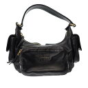 miu miu ミュウミュウ Pocket Bag ナッパレザー ポケットバッグ 5BC146 ブラック 【中古】 ITTO70I9Q3K0