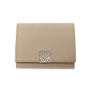 LOEWE ロエベ アナグラム トライフォールド ウォレットライトゴースト 財布 ペブルグレインカーフ C821TR2X02 アイボリー系 【中古】 ITVCP...