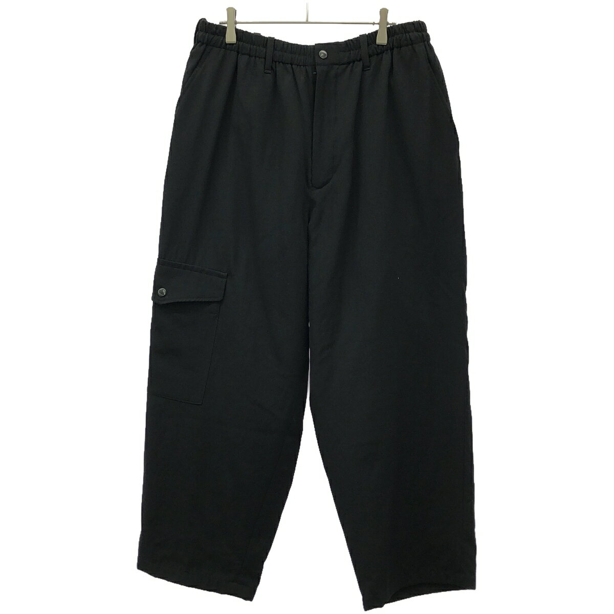 Yohji Yamamoto POUR HOMME ヨウジヤマモト プールオム 16AW 中綿入りウールギャバジンワイドパンツ HR-P22-100 ブラック 3 【中古】 IT5EILLEVDK8