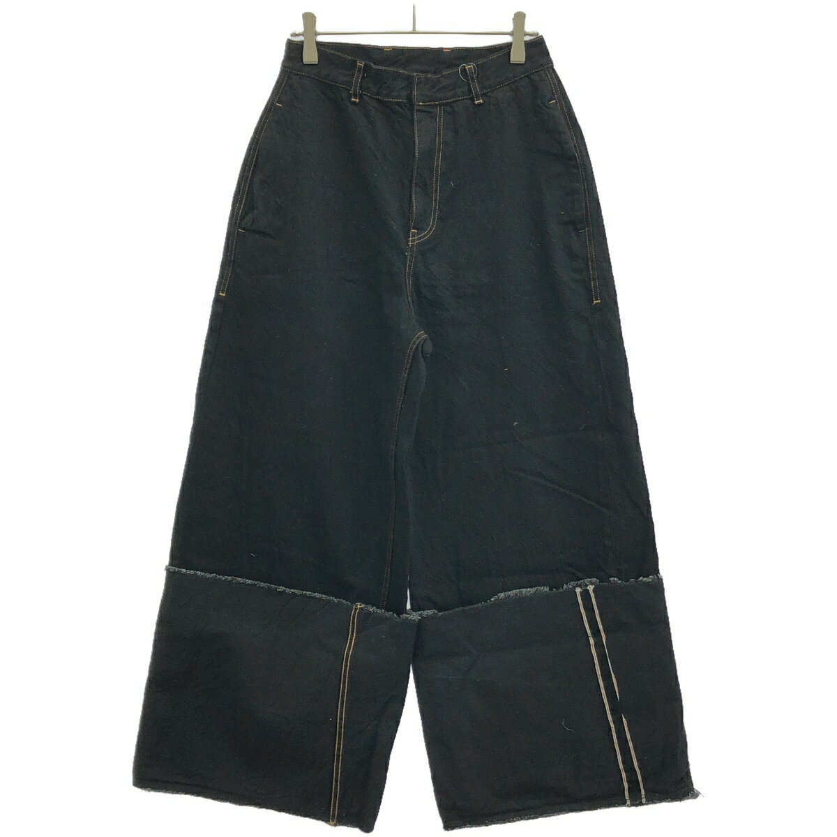 LIVINGTONE リヴィントーン DOLK ターンアップロングデニムパンツ LT-DOLK-01 ブラック 36 【中古】 ITUADAIQWQES