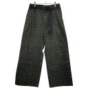 sacai サカイ 19SS ベルテッドチェックワイドパンツ 19-01936M ブラウン系 1 【中古】 ITORJC66MA9W(4)