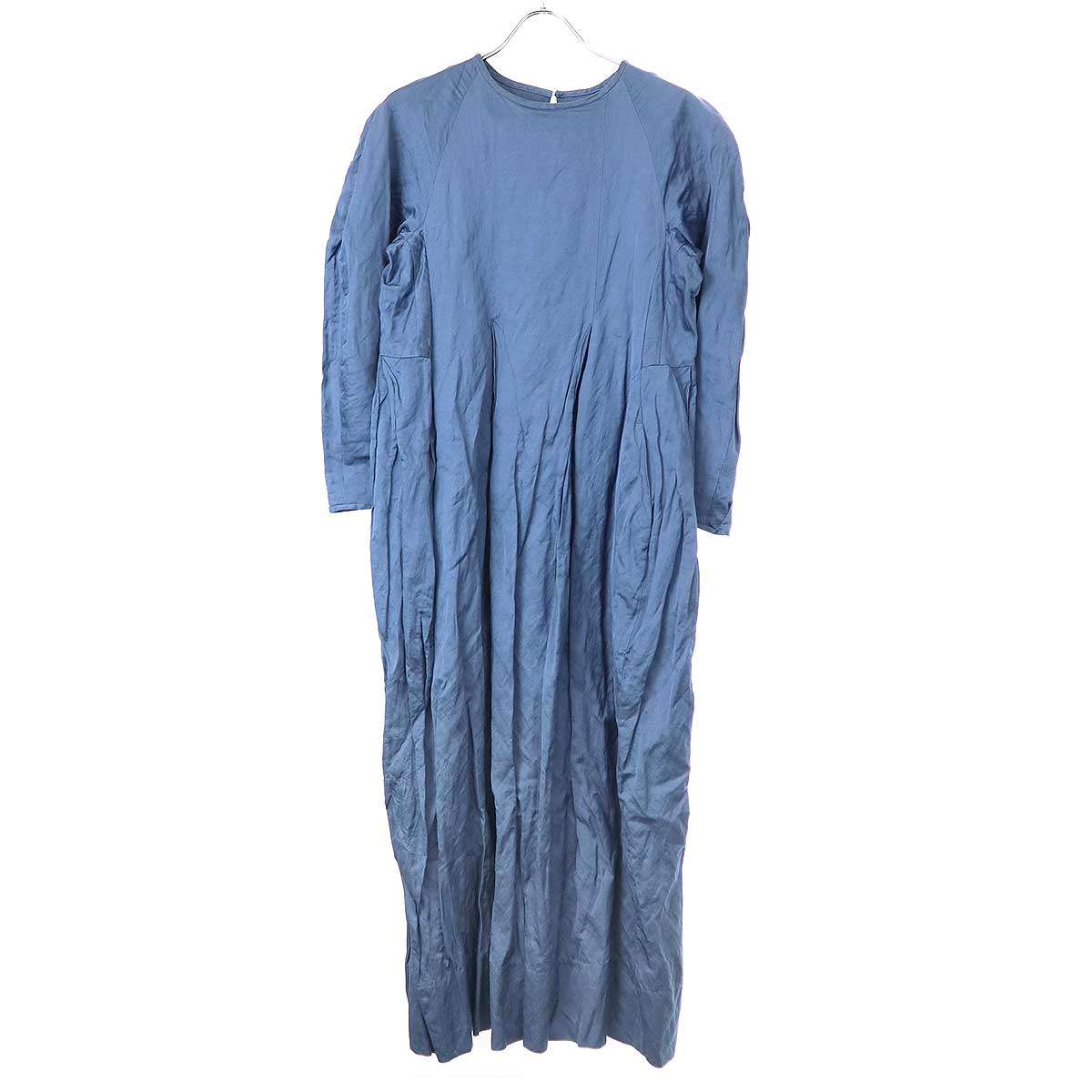 FUMIKA UCHIDA フミカウチダ 22SS MetalSatin BALLOON DRESS メタルサテンバルーンドレスワンピース FU-0-OP002 ブルー 34 【中古】 ITQRGYR6YYTJ