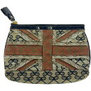 ANYA HINDMARCH アニヤ ハインドマーチ エナメルコンビリボン柄ポーチ ベージュ×マルチカラー 【中古】 ITI2WQBBFORK
