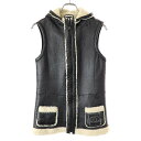 CHANEL シャネル 2008AW スポーツライン シャーリングムートン フーデッドベスト P33735W04172 ブラック 38 【中古】 ITW3PKU...