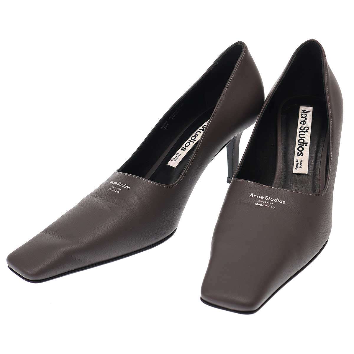Acne Studios アクネストゥディオズ Bezither Leather Pumps ベジターレザーパンプス グレー系 36 【中古】 ITP5LHK26DBM