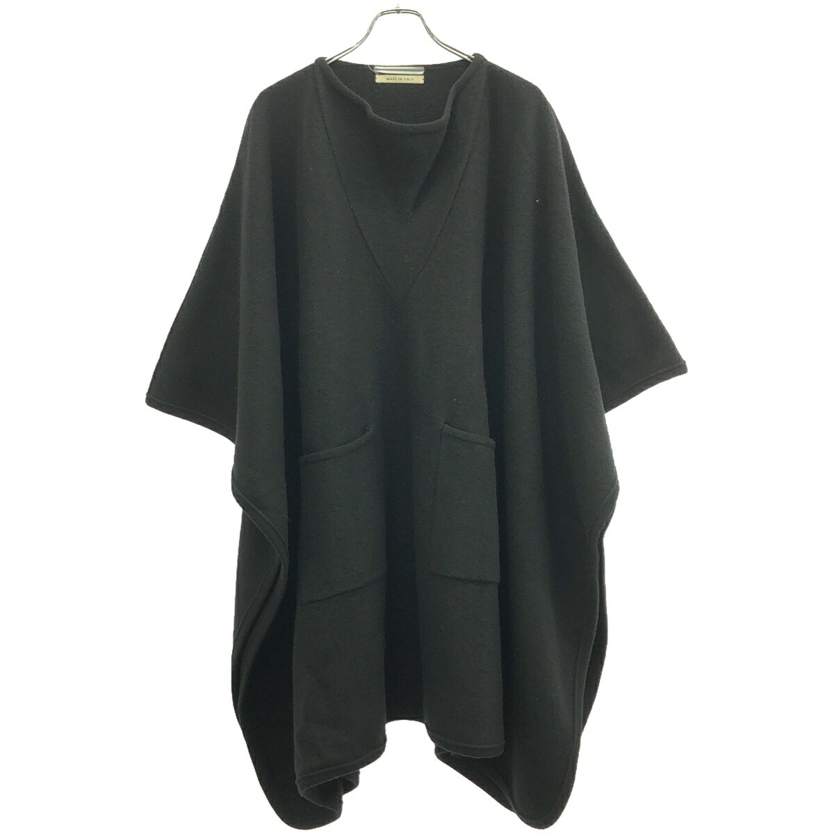 CristaSeya クリスタセヤ WOOL MAXI PONCHO ウールマキシカフタンポンチョ 20020450000630 ブラック L 【中古】 ITEQAM43FFM4