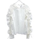 TEIJA テイヤ 17AW コットンギャザーシャツブラウス 17051380002030 ホワイト 6 【中古】 IT00EGL1PDZ6(4)
