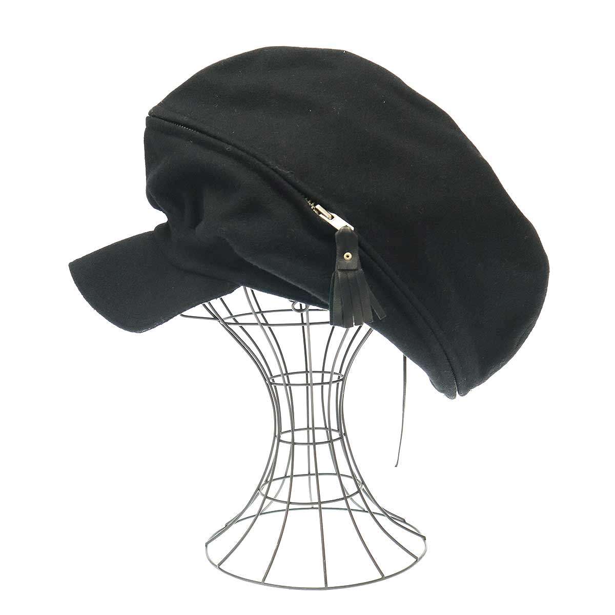 Yohji Yamamoto ヨウジヤマモト 1990's ジップデザインビッグキャップ 帽子 ブラック - 【中古】 ITQ13I2M7FMC