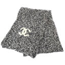 CHANEL シャネル 2005AW ダブルカメリアココマーク カシミヤニットマフラー P26603V00005 グレー - 【中古】 IT8CRFOMPVR0