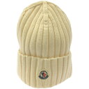 MONCLER モンクレール ロゴパッチ ウールニットビーニーニットキャップ G20933B00052 A9327 ホワイト 【中古】 ITSSCGE8VLGS