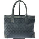 GUCCI グッチ レザーコンビGGキャンバストートバッグ 002 1119 204961 ネイビー - 【中古】 ITD6GA42YEJK