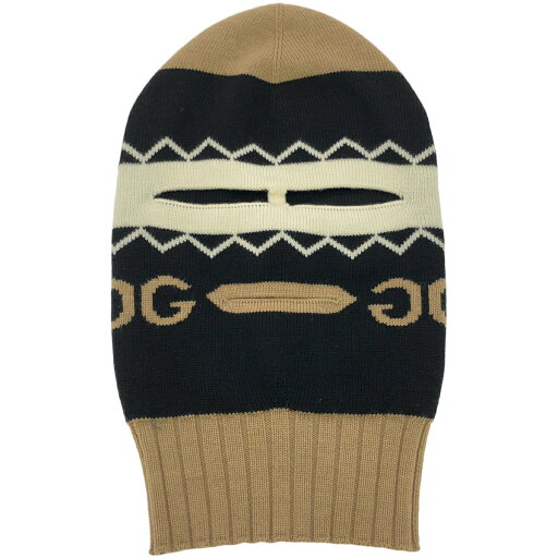 GUCCI グッチ 18AW ニットマスクバラクラバキャップ 目出し帽 ブラック ベージュ L 【中古】 ITVMLFMLUEN0 GUCCI グッチ 18AW ニットマスクバラクラバキャップ 目出し帽 ブラック ベージュ L 【中古】 ITVMLFMLUEN0