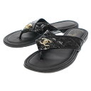 CHANEL シャネル ココマークターンロック パテントレザーサンダル ブラック 37 1/2 【中古】 ITSCXKLVJE8A