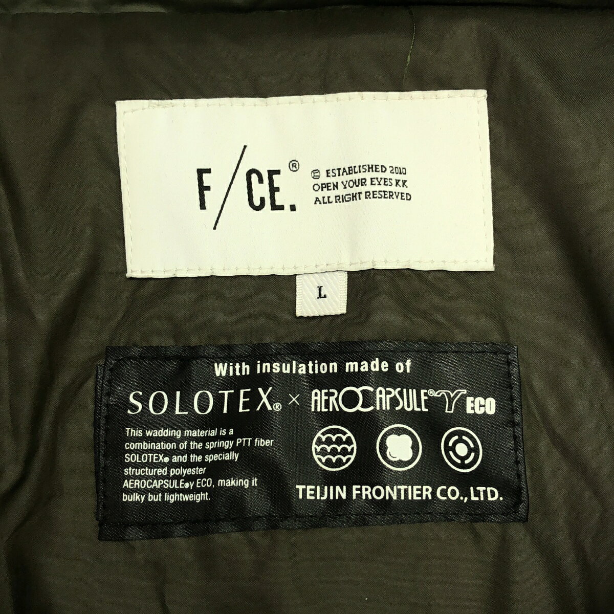 F/CE. エフシーイー 21AW 中綿ナイロンフーデッドコート FPA08212U0001 オリーブ L 【中古】 ITUSJDXRO2SU