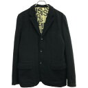 COMME des GARCONS HOMME コムデギャルソンオム 2005AW 裏地ロゴプリントウールジャケット HP-J045 ブラック M 【中古】 ITIV5DSX0VW2