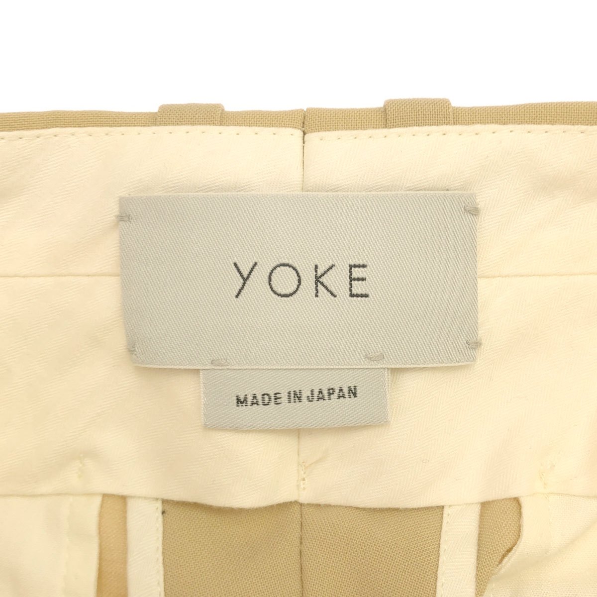 YOKE ヨーク 20SS BACK SLIT STRAIGHT PANTSバックスリットスラックスパンツ YK20SS0103P ベージュ S 【中古】 ITVJMLAQRWO0