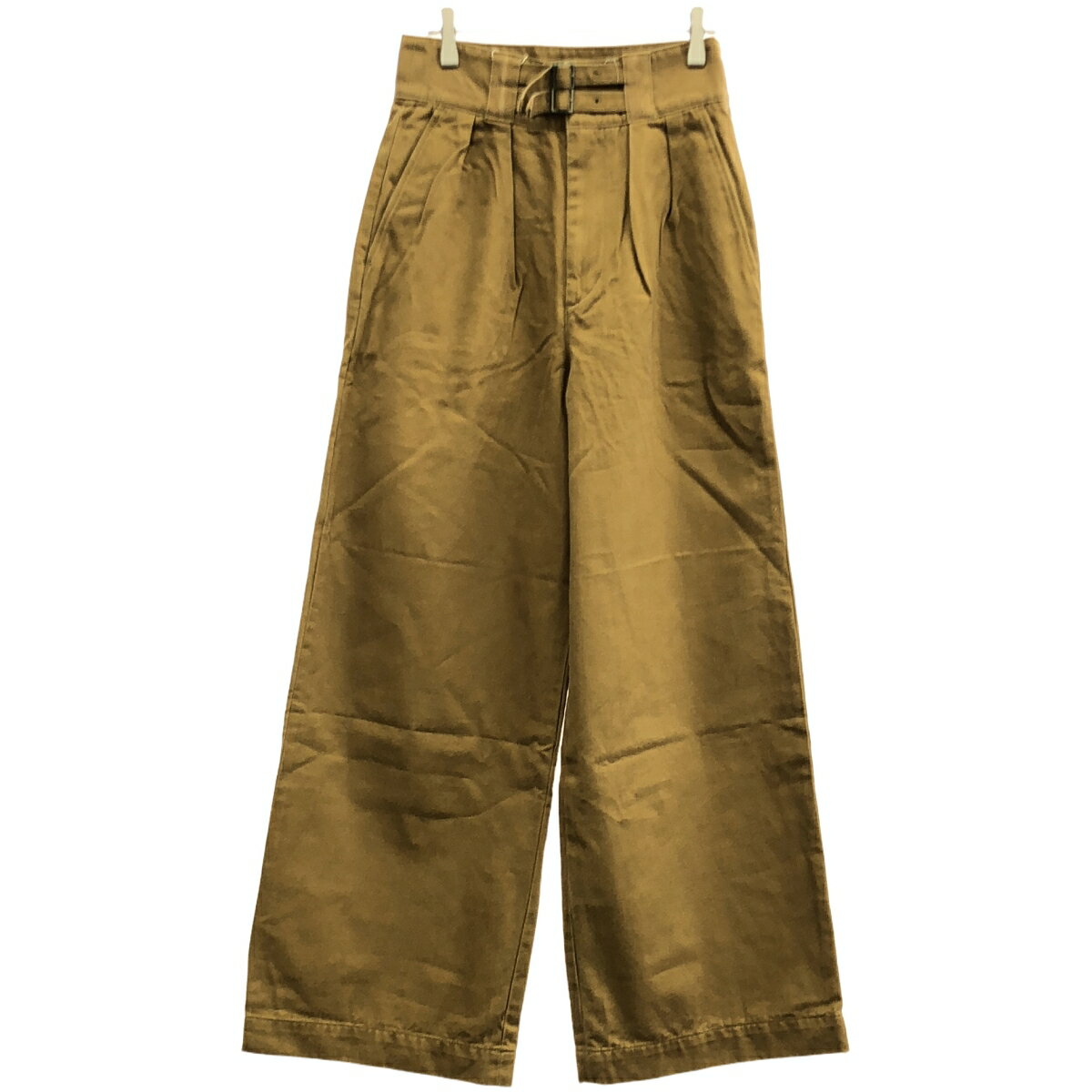 nowos ノーウォス 18AW ベルトチノコットンワイドパンツ 4606005278 キャメル S 【中古】 IT6GHO4O1Q3U