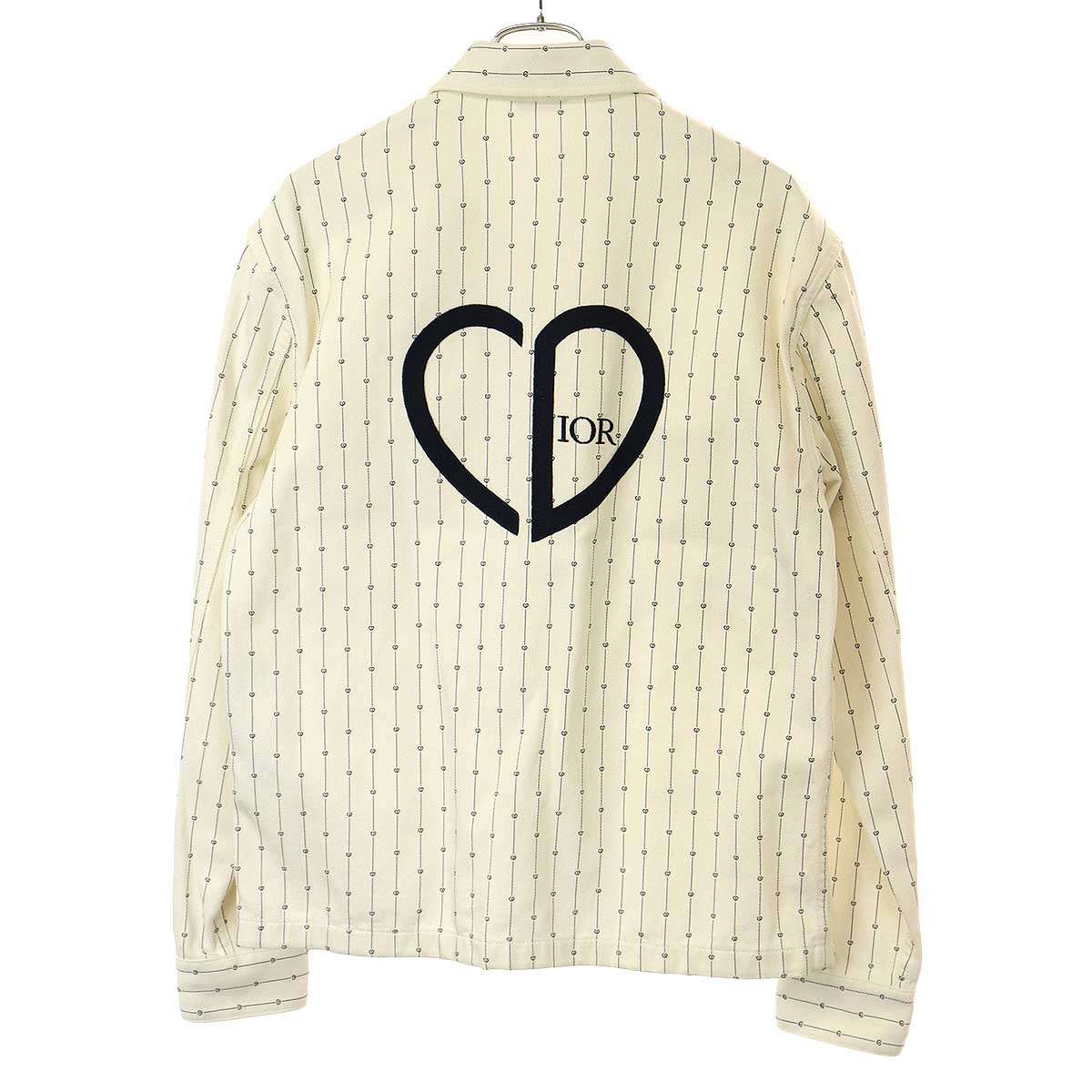 Dior ディオール 22SS Heart Logo Denim Jacket ハートロゴデニムブルゾン 213D486A5448 ホワイト 46 【中古】 IT3CRWJ0WXU8