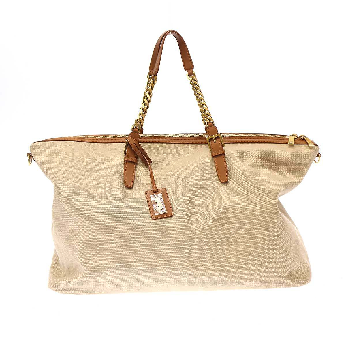 Rakuten - SAINT LAURENT PARIS サンローラン パリ レザートリムキャンバスダッフルバッグ 773705・09・23 ブラウン系 【中古】 IT8W4WNMJ074
