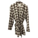 TAKAHIRO MIYASHITA The SoloIst. タカヒロミヤシタザソロイスト 14AW robe shirts short チェック柄ショートローブシャツ sg.0166 ブラウン 44 【中古】 IT08DV176BTS