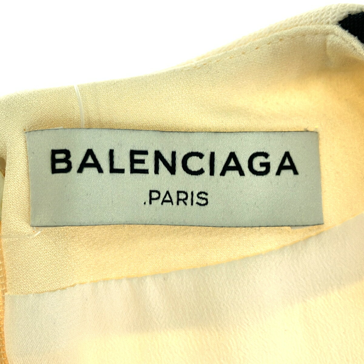 BALENCIAGA バレンシアガ バイカラーノースリーブワンピース 393263 アイボリー 34 【中古】 ITM5GONK58A2