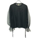 noir kei ninomiya ノワール ケイ ニノミヤ 21SS チュールレイヤードリボンギャザーニットトップス 3G-N001 ブラック M 【中古】 ITXGA0NT18B8