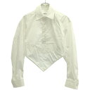 ALEXANDER WANG アレキサンダーワン 23AW コットンアシンメトリークロップドシャツ 1WC4241943 ホワイト XXS 【中古】 ITJM8PCFJF89
