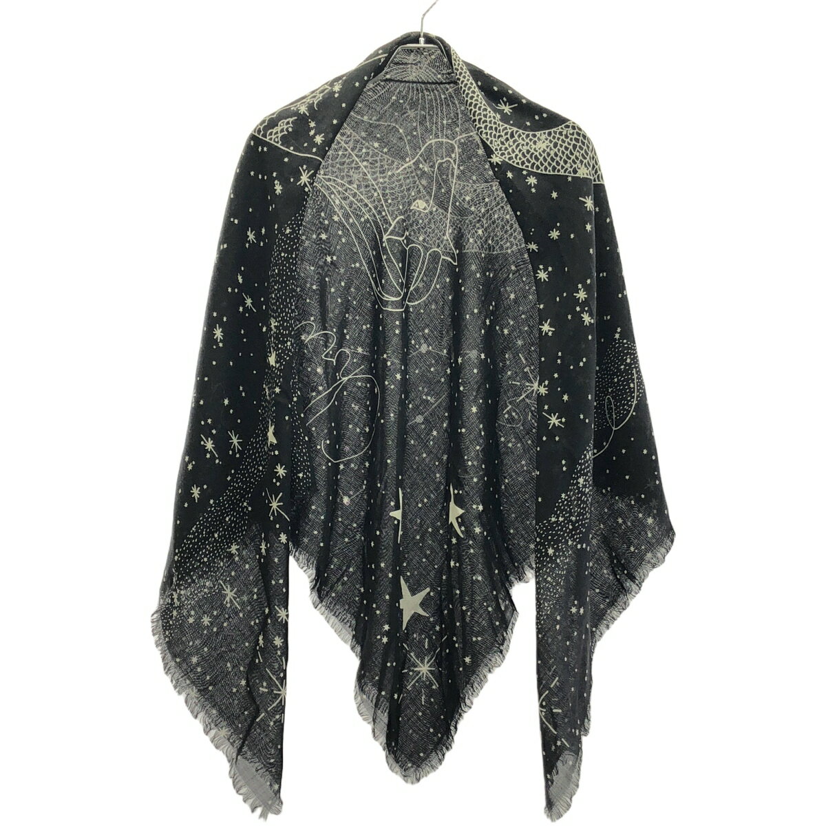 Christian Dior クリスチャンディオール グラフィックデザイン大判ストール ブラック 【中古】 ITJRNGD8BFMY