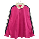 Supreme シュプリーム 18SS Reflective Sleeve Stripe Rugby ラガーシャツ ピンク XL 【中古】 ITM6TR9PH5U5(4)