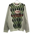 Supreme×Martine Rose シュプリーム×マーティンローズ 24AW Sweater Knit アーガイルロゴジャガードニットセーター アイボリー...