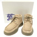 BURBERRY バーバリー Log High スウェードレザークリーパーブーツ ベージュ 42 【中古】 IT51L7C30U00