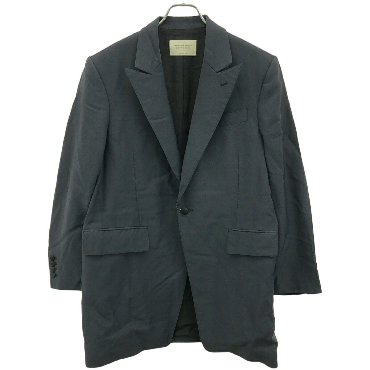 beautiful people ビューティフルピープル 25SS rayon doeskin S1B jacket オーバーサイズテーラードジャケット 1525101004 ネイビー系 36 【中古】 ITLS1N8IWCPJ