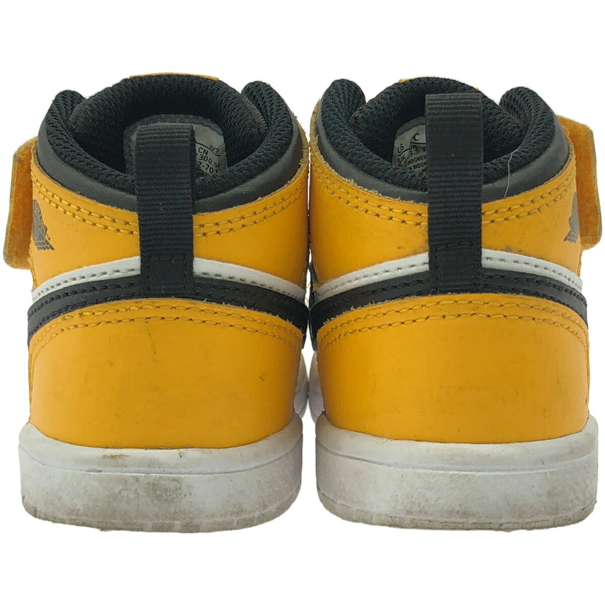 NIKE ナイキ AIR JORDAN 1 MID ALT TD キッズスニーカー AR6352-701 ブラック イエロー 13cm 【中古】 ITRV35HOCEK0
