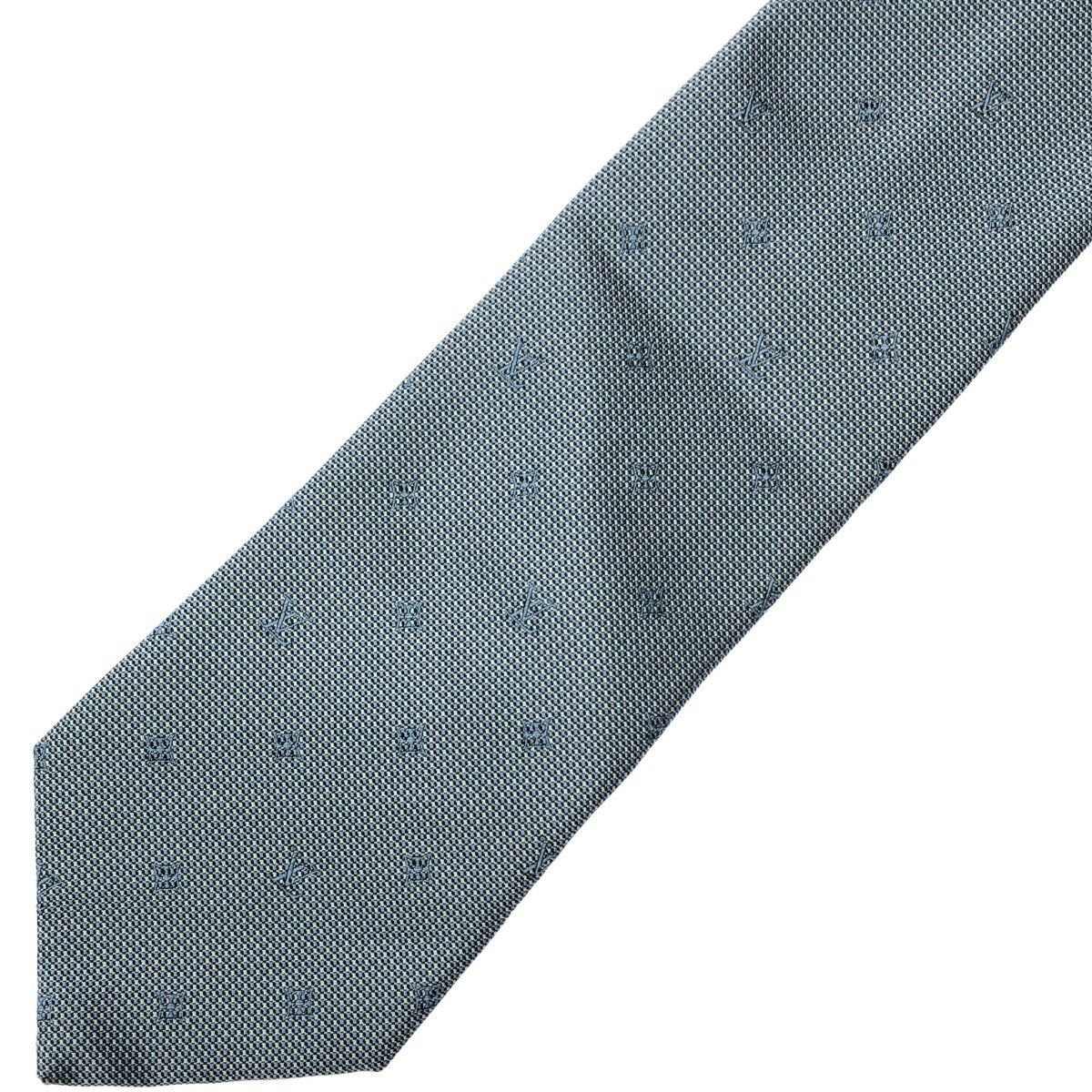 LOUIS VUITTON ルイヴィトン モノグラムシルクネクタイ ブルー系 【中古】 ITTG8IQO3LWG