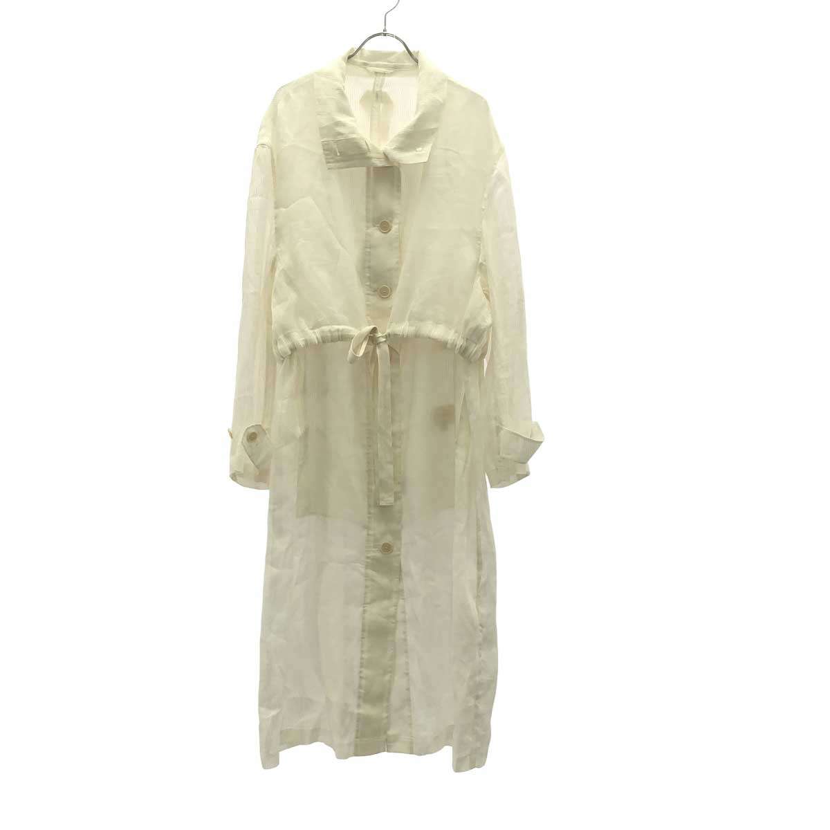 Rakuten - ICICLE アイシクル ストライプ シアーロングコート ホワイト 36 【中古】 ITHRW2BQIJRC
