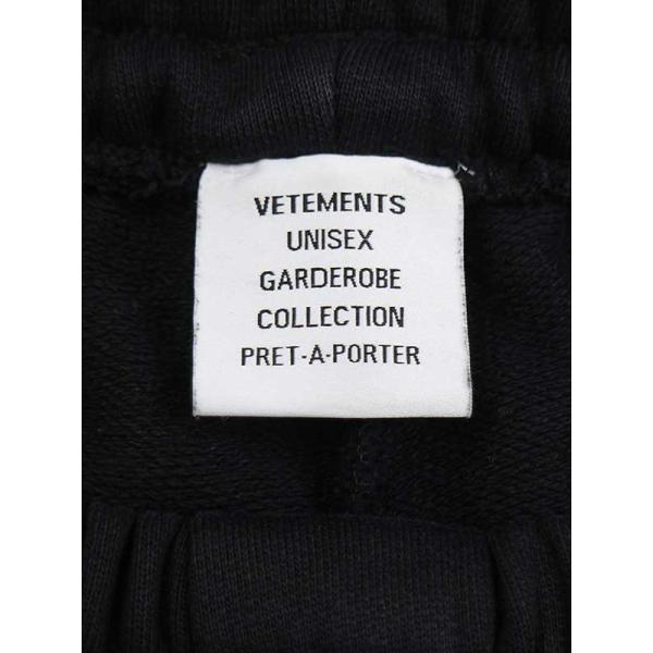 VETEMENTS ヴェトモン 21AW UNISEX LOGO TAPE TRACK PANTS ロゴテープトラックパンツ ブラック S 【中古】 ITIA2EYKPD70