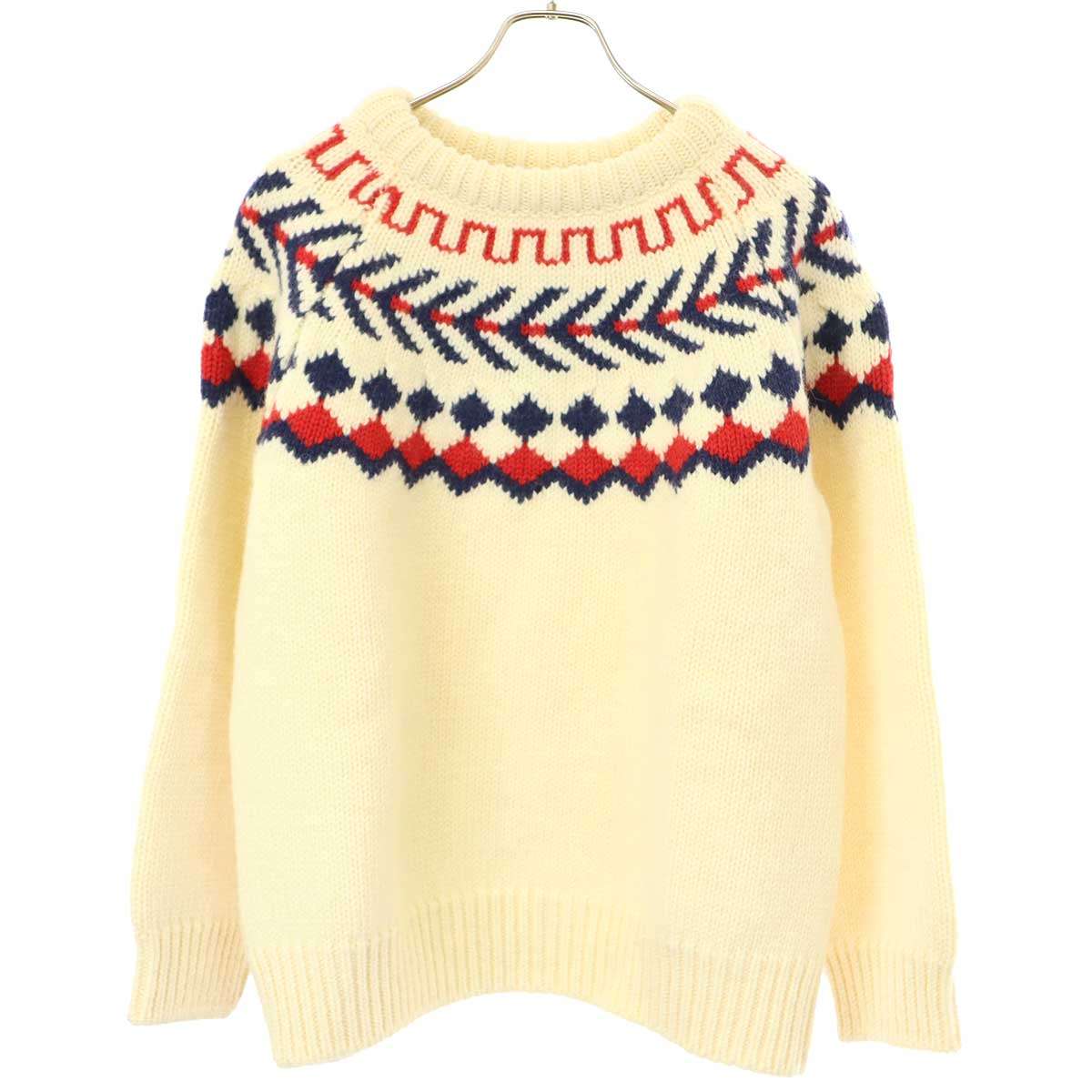 CELINE セリーヌ 21AW オーバーサイズシェットランドクルーネックセーター 2A38Q107O アイボリー XS 【中古】 ITSN7R45ZN6O