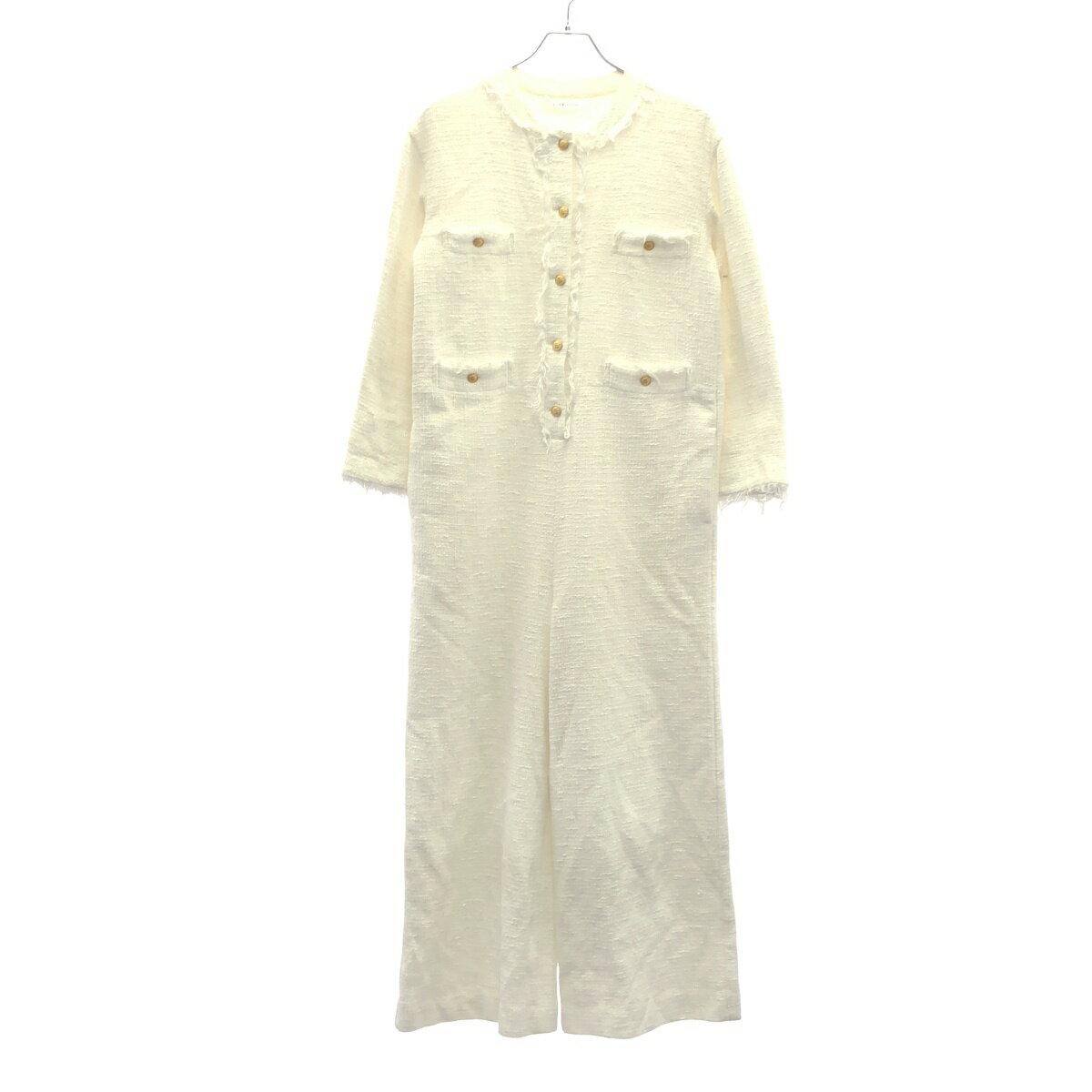 Col Pierrot コル ピエロ 22AW TWEED JUMP SUIT ツイードジャンプスーツ 22030520501030 ホワイト 【中古】 ITTCITB8EMLK