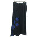 Yohji Yamamoto la vie en noir ヨウジヤマモト ラヴィアンノアール 19SS フラワープリントレーヨンワイドパンツ NH-P25-224 ブラック×ブルー 2 【中古】 ITXA2BQ2CI1W