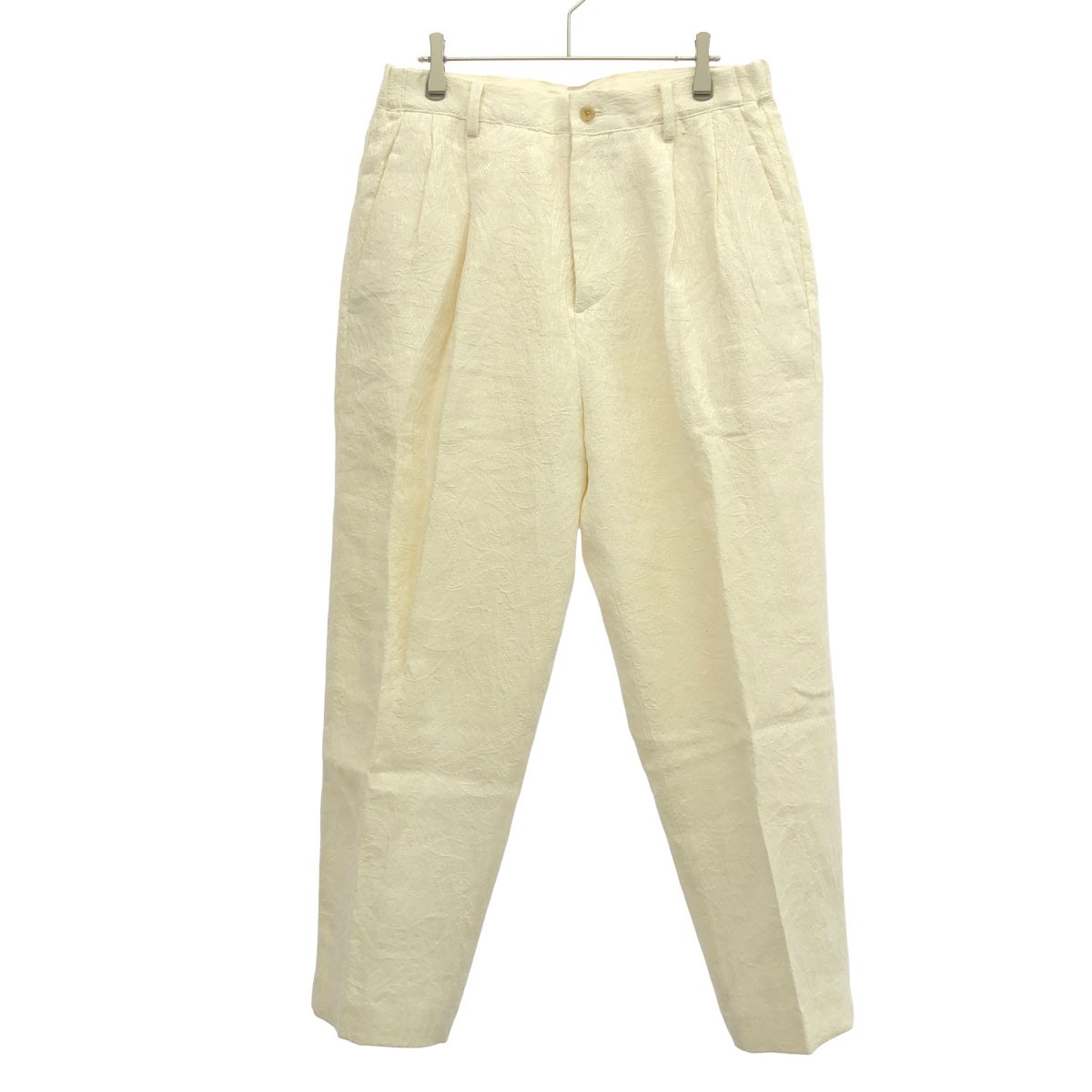 IRENISA イレニサ 23SS THE TOKYO別注 TWO TUCKS TAPERED PANTS ジャガードスラックスパンツ IH-23SS-P024-ETT アイボリー系 2 【中古】 ITXE7N48G38W