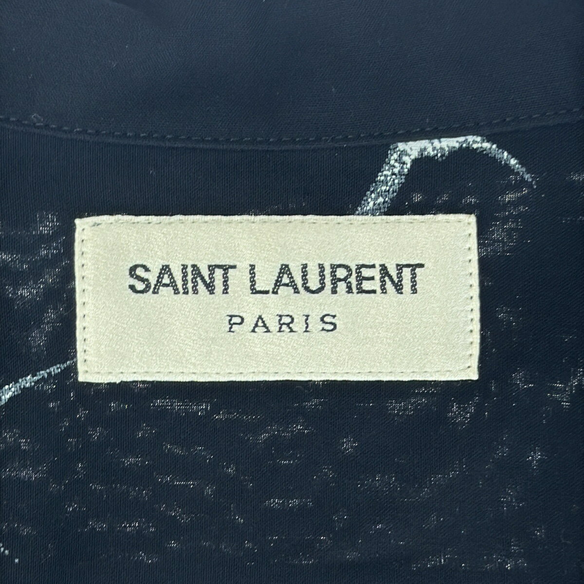SAINT LAURENT PARIS サンローラン パリ 19SS シューティングスター ショートスリーブオープンカラーシャツ 531956 Y133T ブラック 37 【中古】 IT56DUGOTLWN