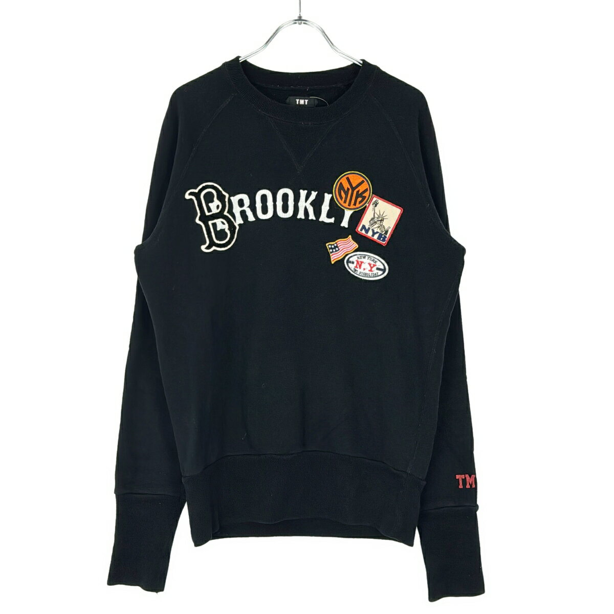 美品 スウェット NJ/CLUB」裏起毛 ジャージークルーネックスウェット