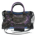 BALENCIAGA バレンシアガ グラフィティ クラシック シティ S レザーショルダーバッグ 431621 1071 ブラック 【中古】 ITY0EJWP9V1M