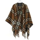 BURBERRY バーバリー ウールチェック ケープポンチョ 8050483 ブラウン 【中古】 ITZ2O84XBQ3E